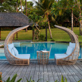 Piscine de jardin combinaison de chaise de jardin en rotin